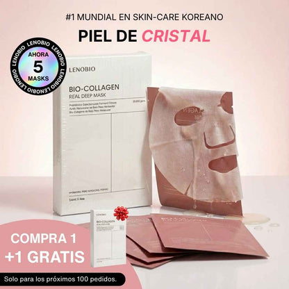 Efecto Koreano Piel de Cristal | Mascarillas Bio-Colágeno (5 ud.)